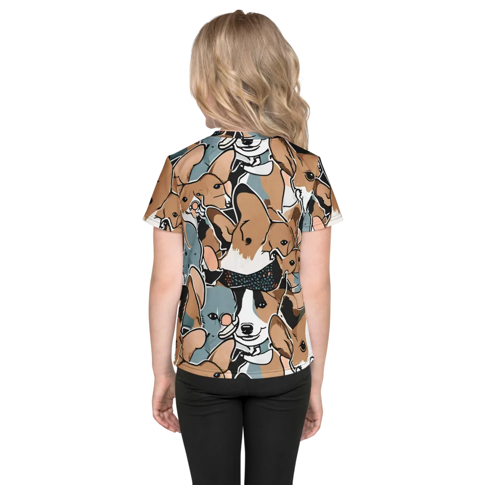 Canine Cabana on Kids Crew Neck T-Shirt — Back