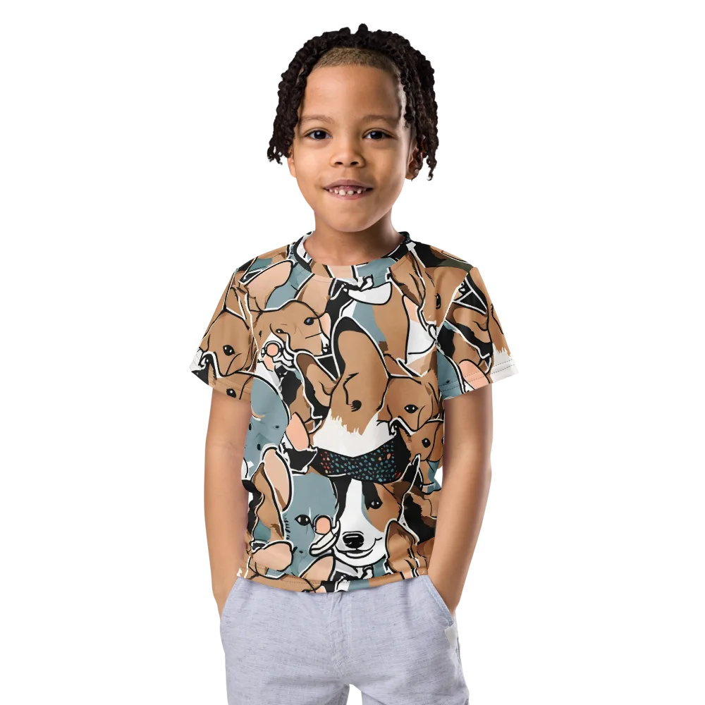 Canine Cabana on Kids Crew Neck T-Shirt — Front