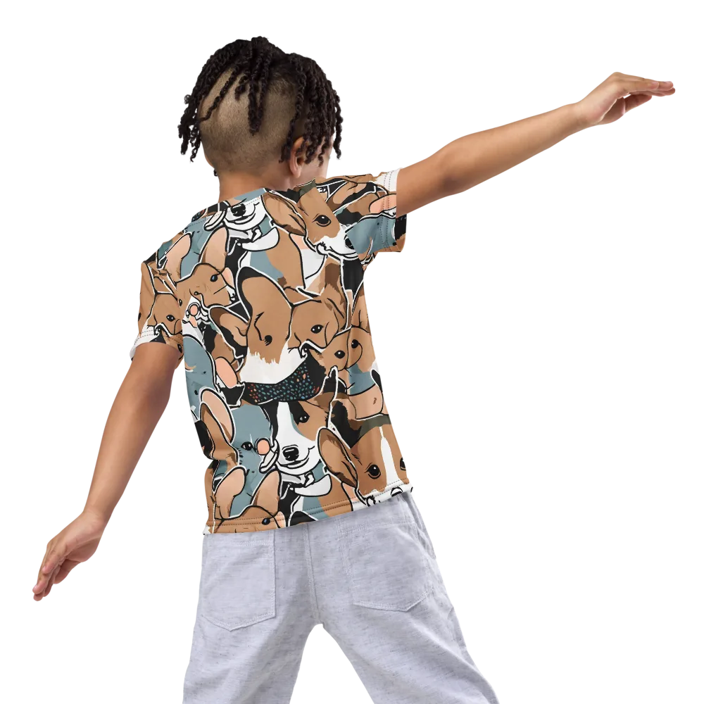 Canine Cabana on Kids Crew Neck T-Shirt — Back