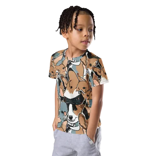 Canine Cabana on a Kids Crew Neck T-Shirt