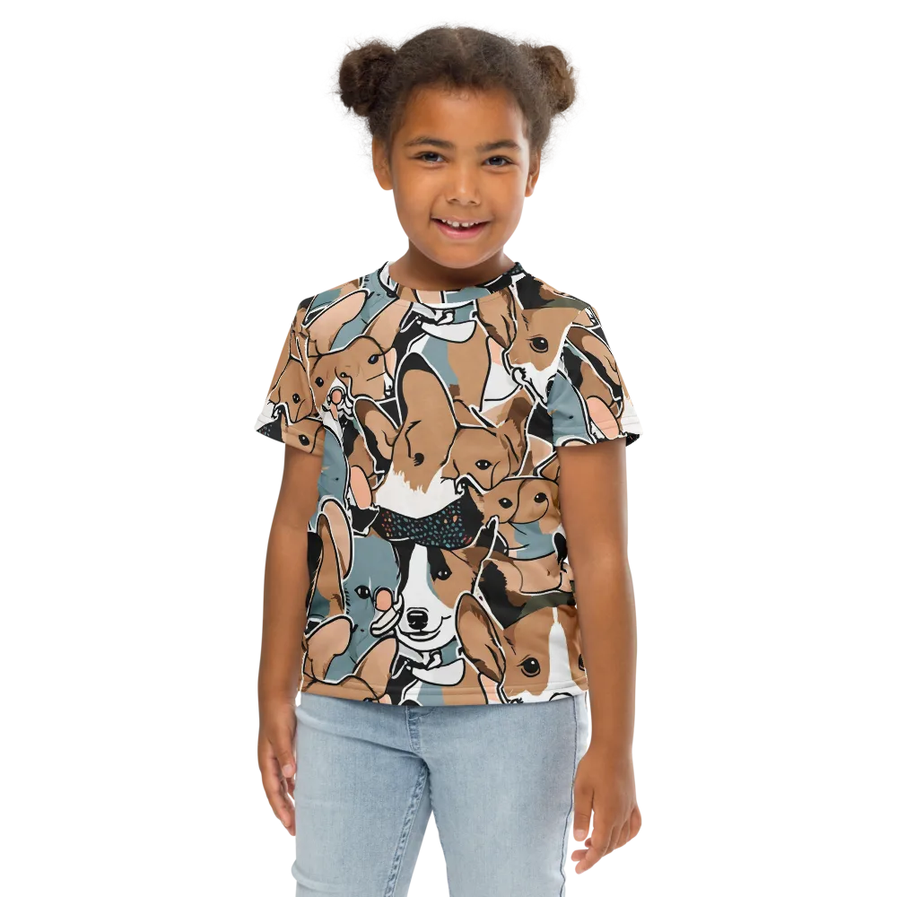 Canine Cabana on Kids Crew Neck T-Shirt — Front
