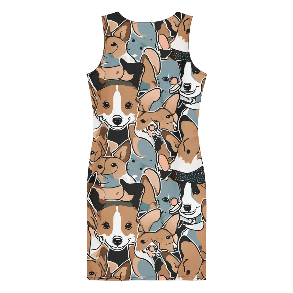 Canine Cabana on Bodycon Dress — Back