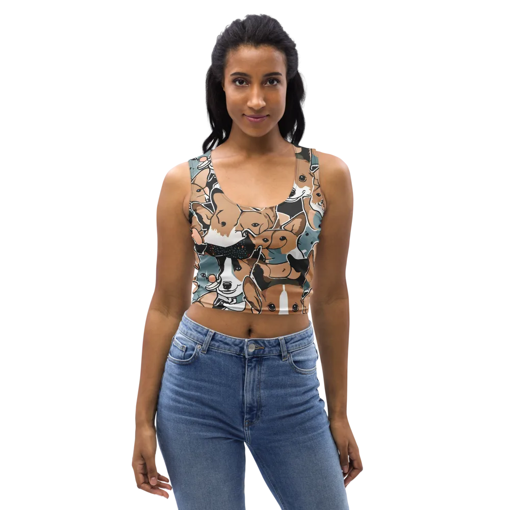 Canine Cabana on Crop Top — Front