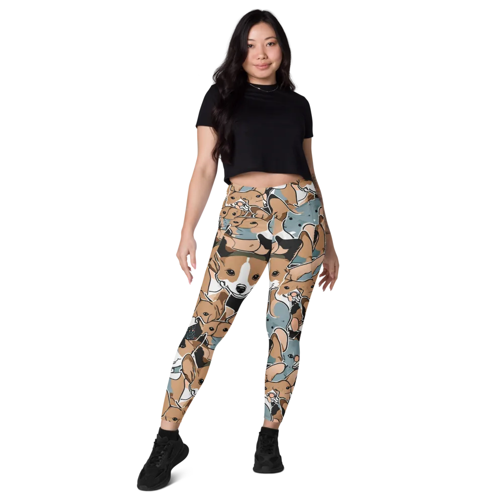 Canine Cabana on Leggings with Pockets — Front