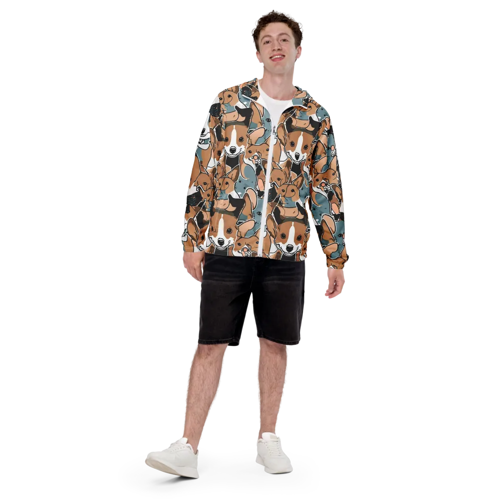 Canine Cabana on Men's Windbreaker — Front