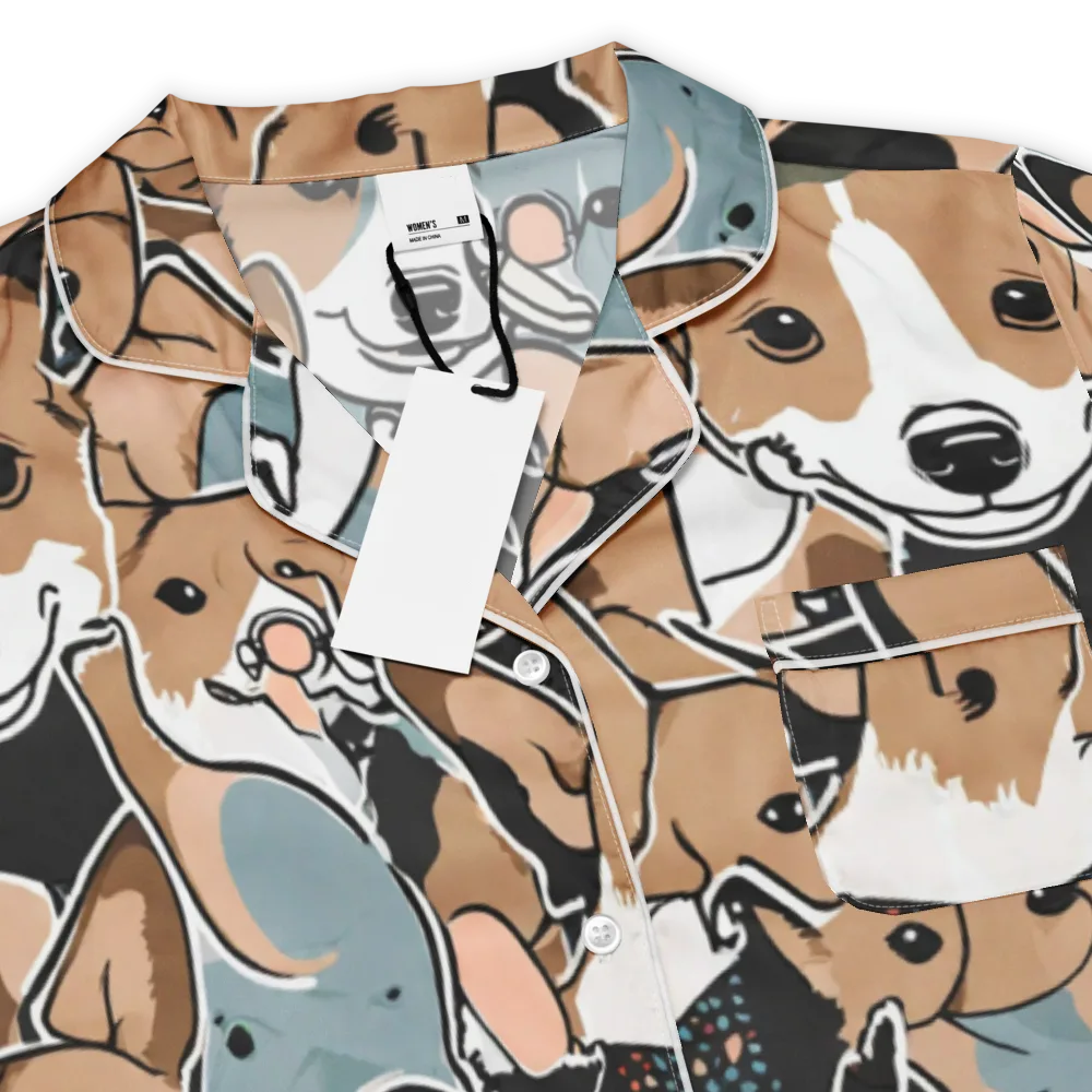 Canine Cabana on Women's Short Sleeve Pajama Top — Product details