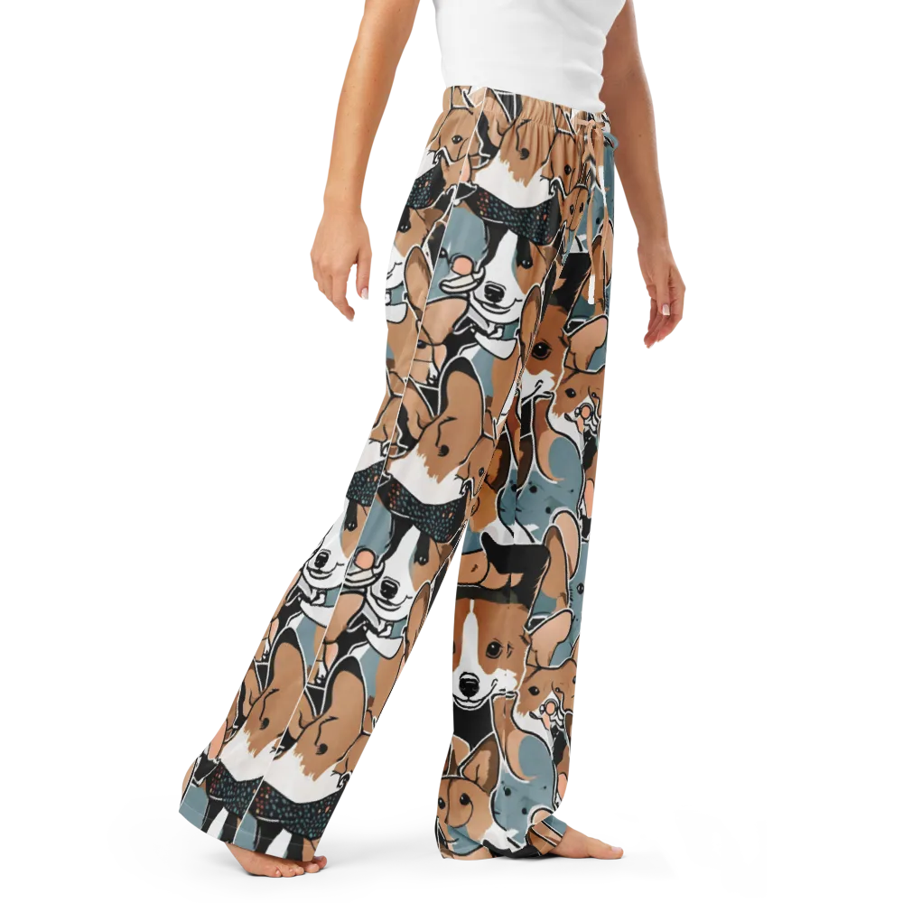 Canine Cabana on Women's Pajama Pants — Right Front
