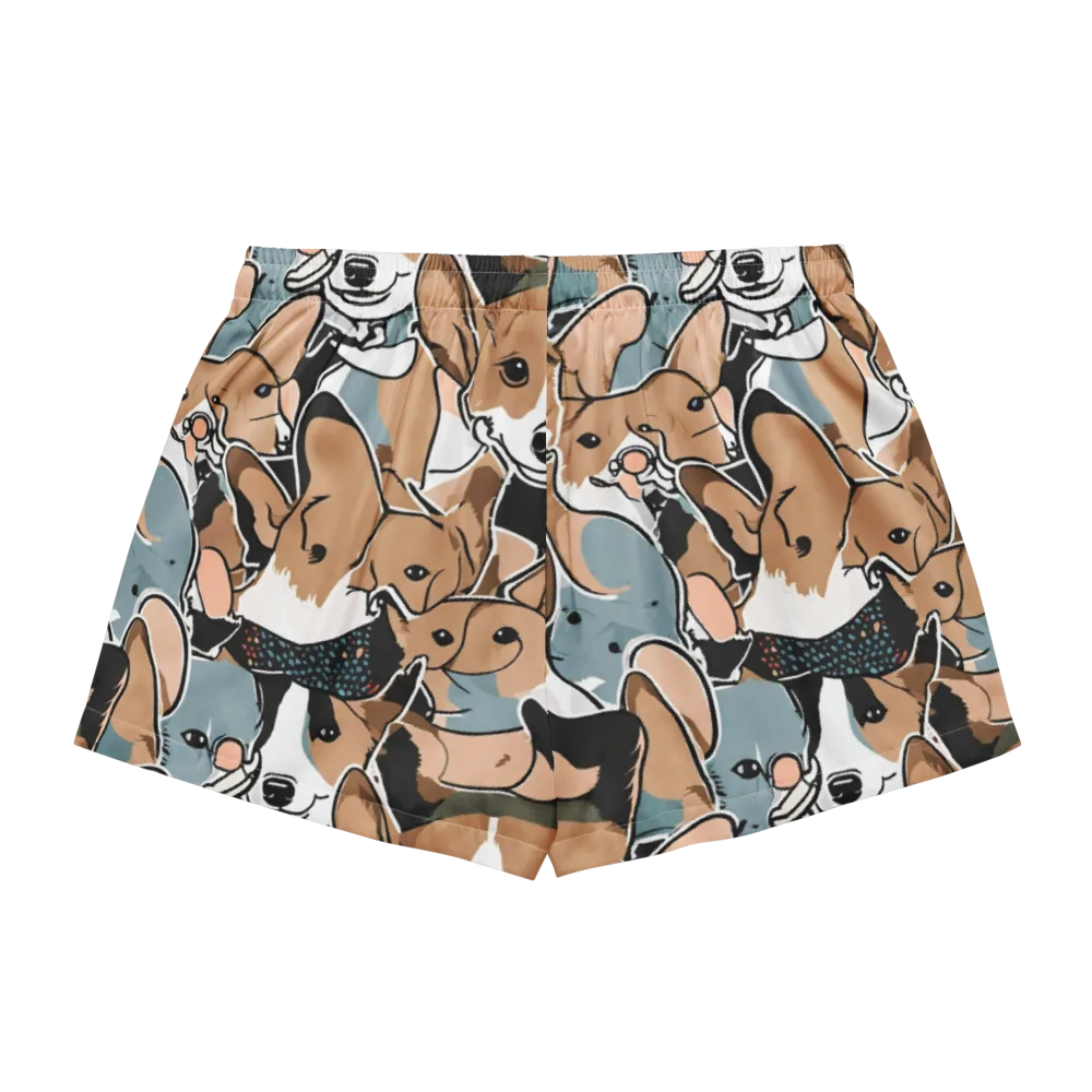 Canine Cabana on Women's Pajama Shorts — Back