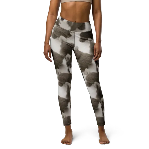 Sepia Puppy Parade on a Yoga Leggings