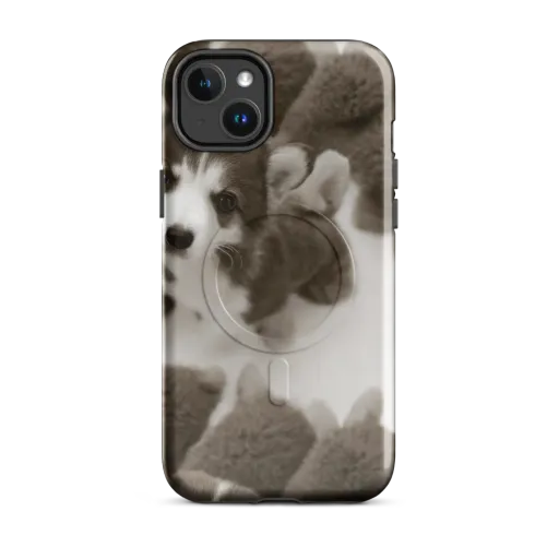 Sepia Puppy Parade on a MagSafe Tough Case for iPhone®