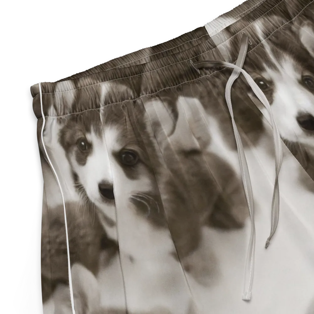 Sepia Puppy Parade on Women's Pajama Shorts — Product details