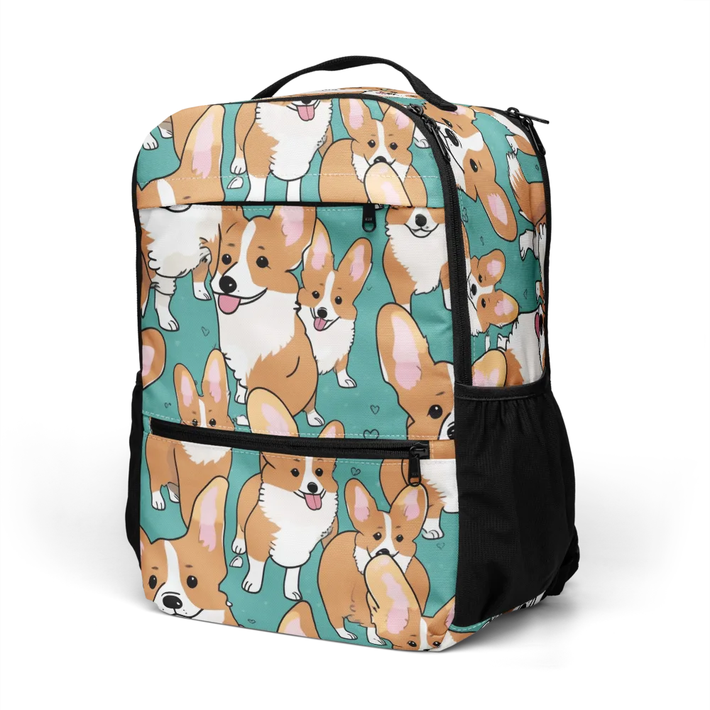 Corgi Carnival on Utility Backpack — Left Front