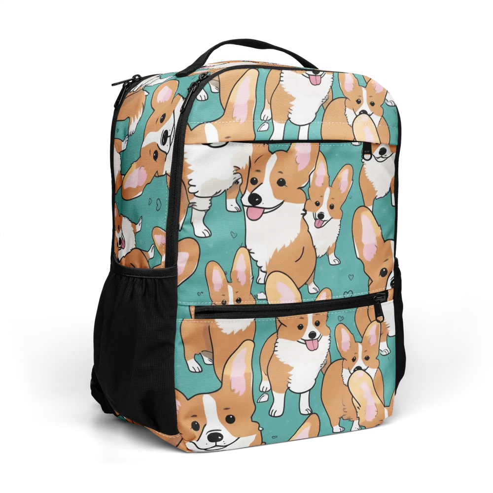 Corgi Carnival on Utility Backpack — Right Front