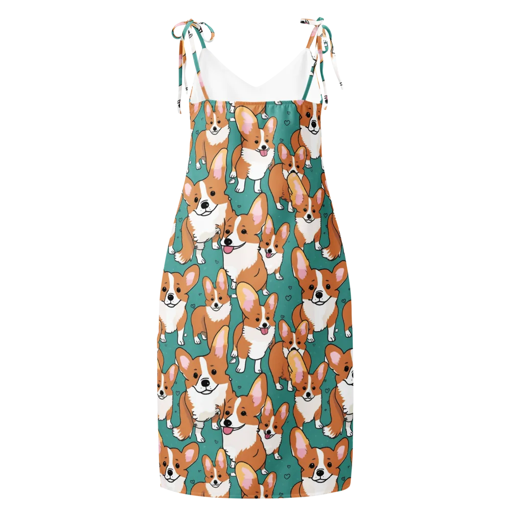 Corgi Carnival on Slip Dress — Back