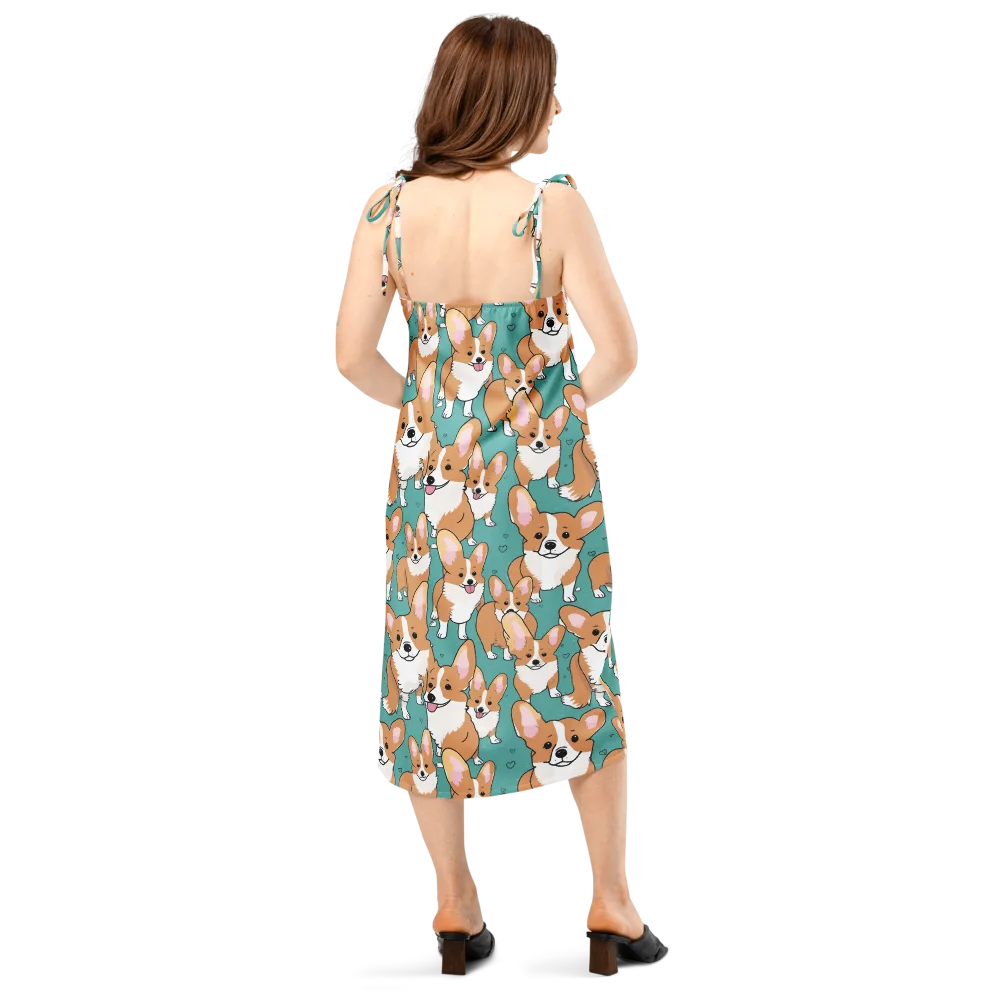 Corgi Carnival on Slip Dress — Back
