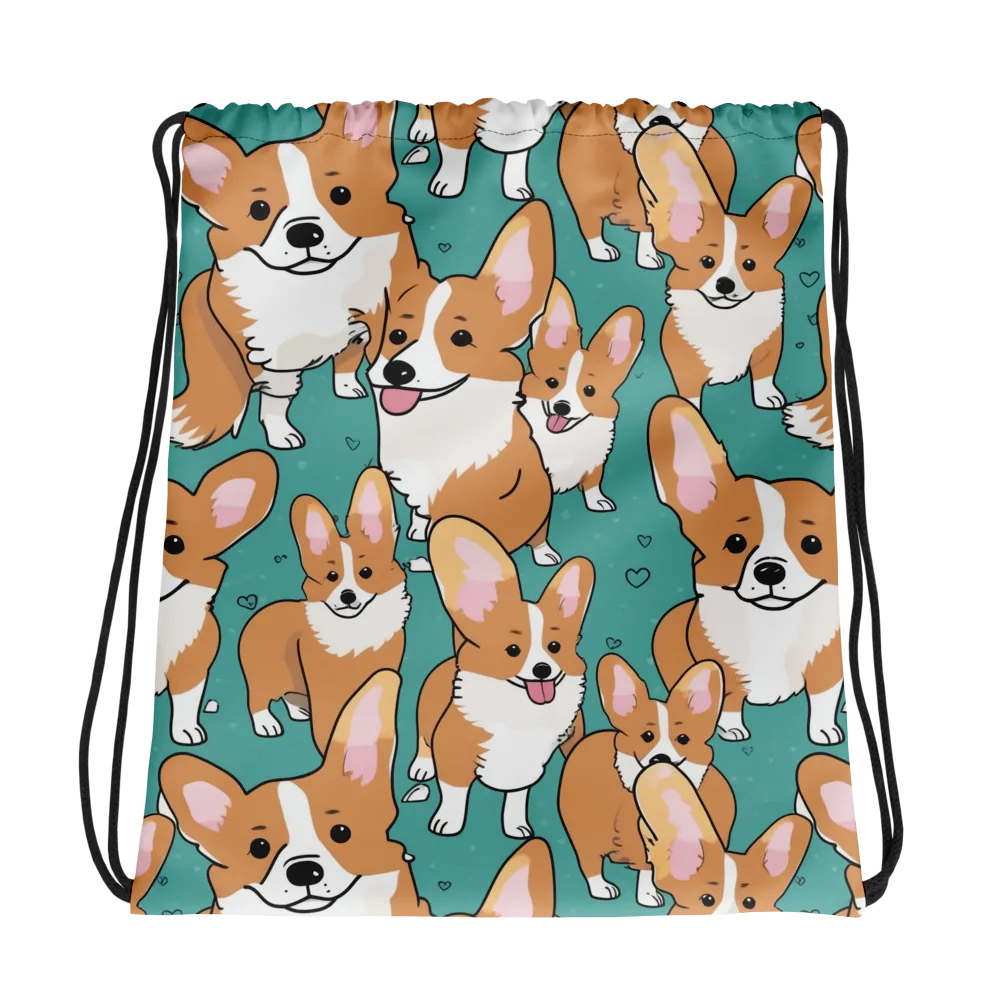 Corgi Carnival on Drawstring Bag — Photo