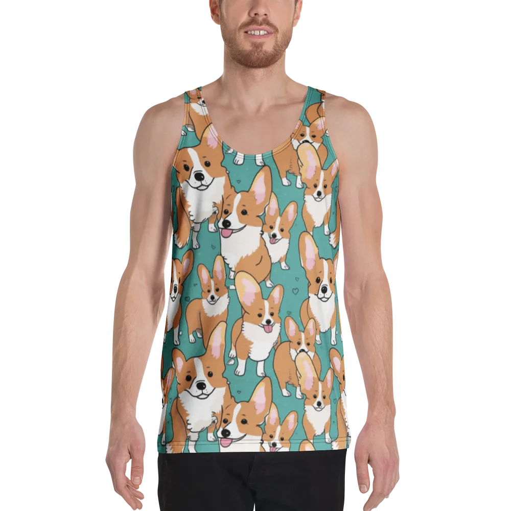 Corgi Carnival on Men's Tank Top — Front
