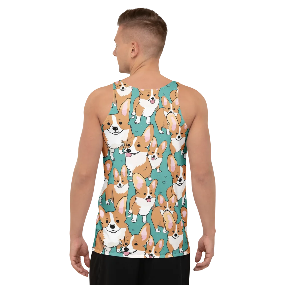 Corgi Carnival on Men's Tank Top — Back