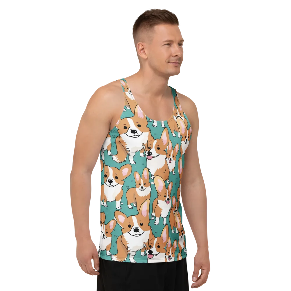 Corgi Carnival on Men's Tank Top — Right Front