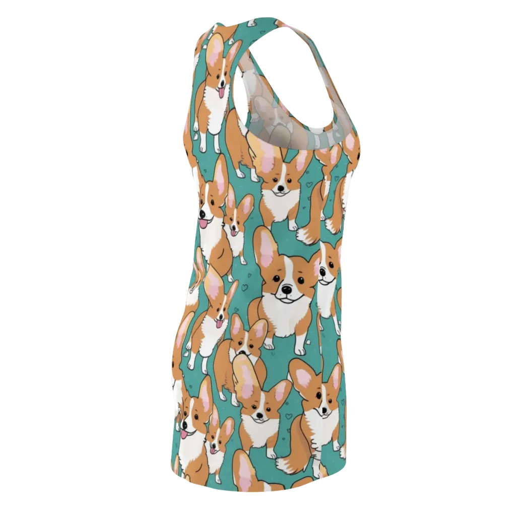 Corgi Carnival on Racerback Dress — Back Side