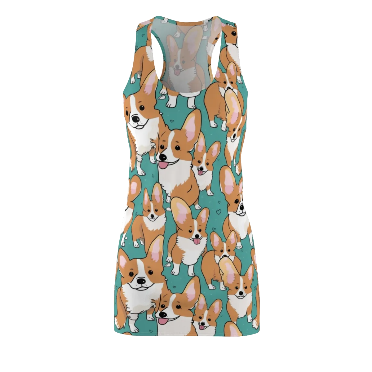 Corgi Carnival on Racerback Dress — Front