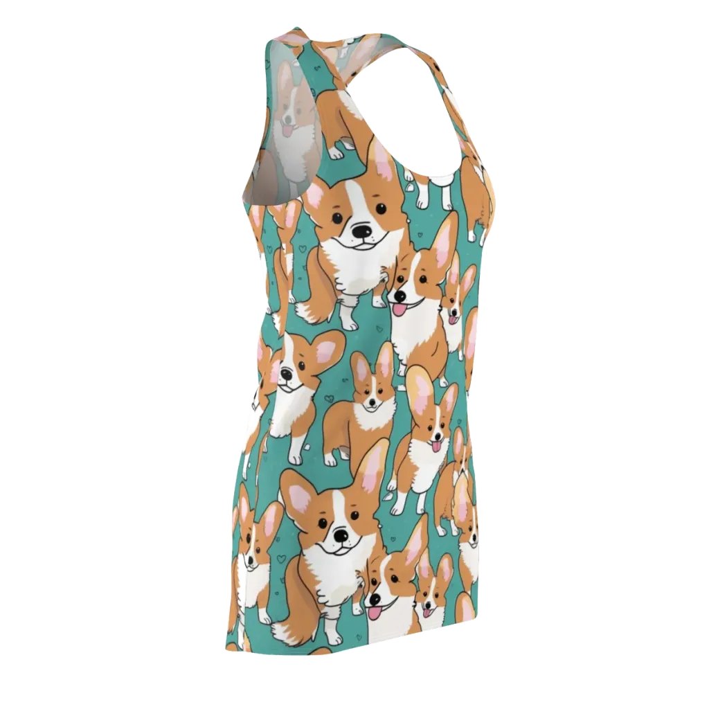 Corgi Carnival on Racerback Dress — Front Side