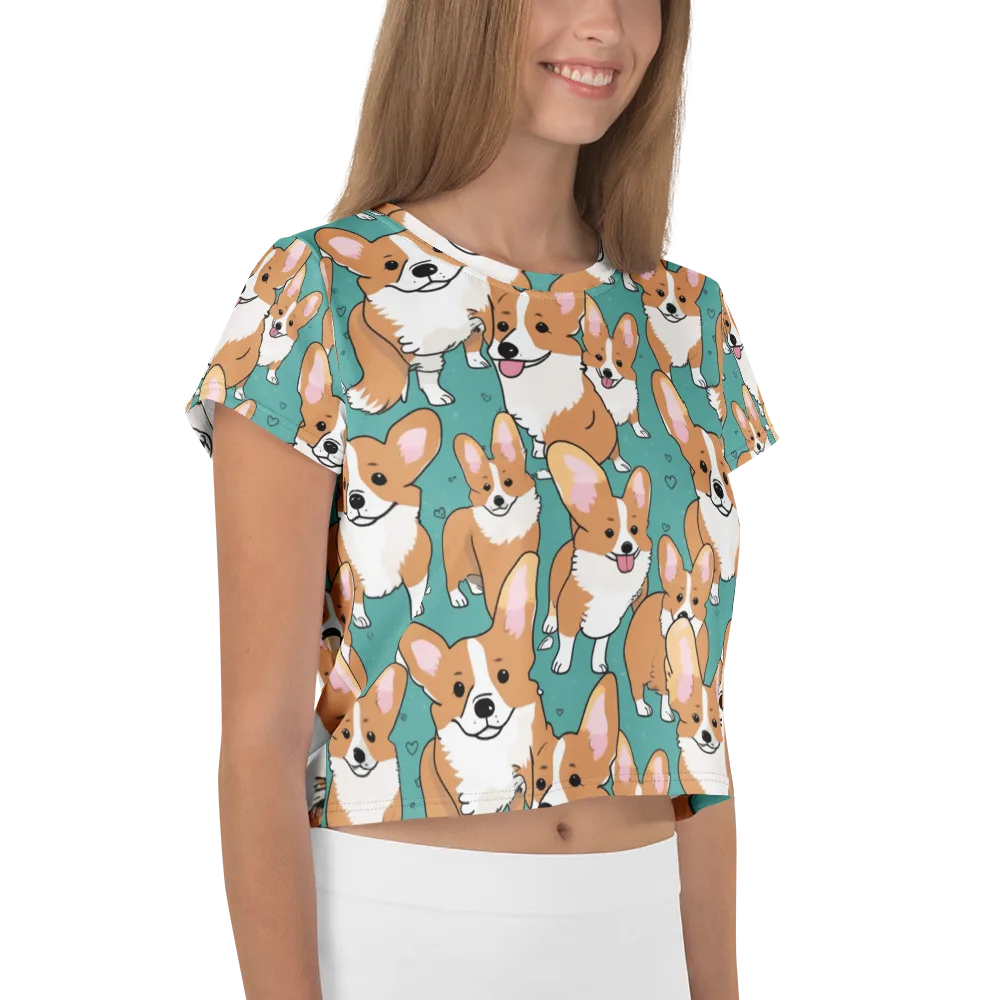 Corgi Carnival on Crop Tee — Right