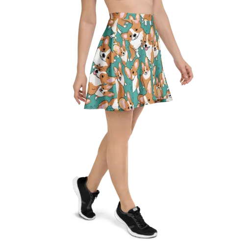 Corgi Carnival on a Skater Skirt