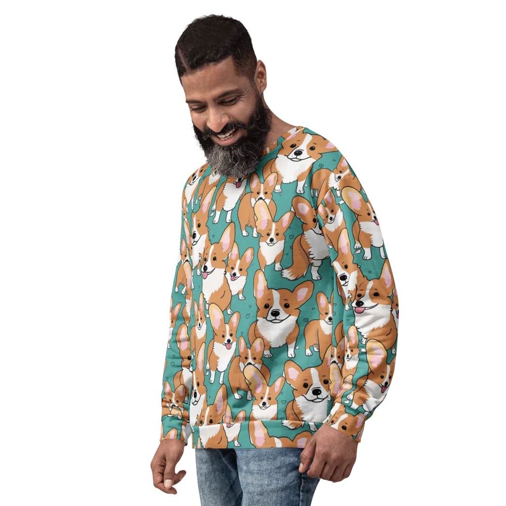 Corgi Carnival on Sweatshirt — Left Front