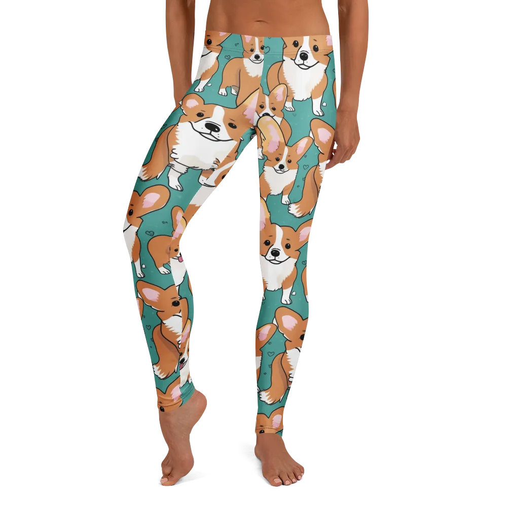 Corgi Carnival on Leggings — Front