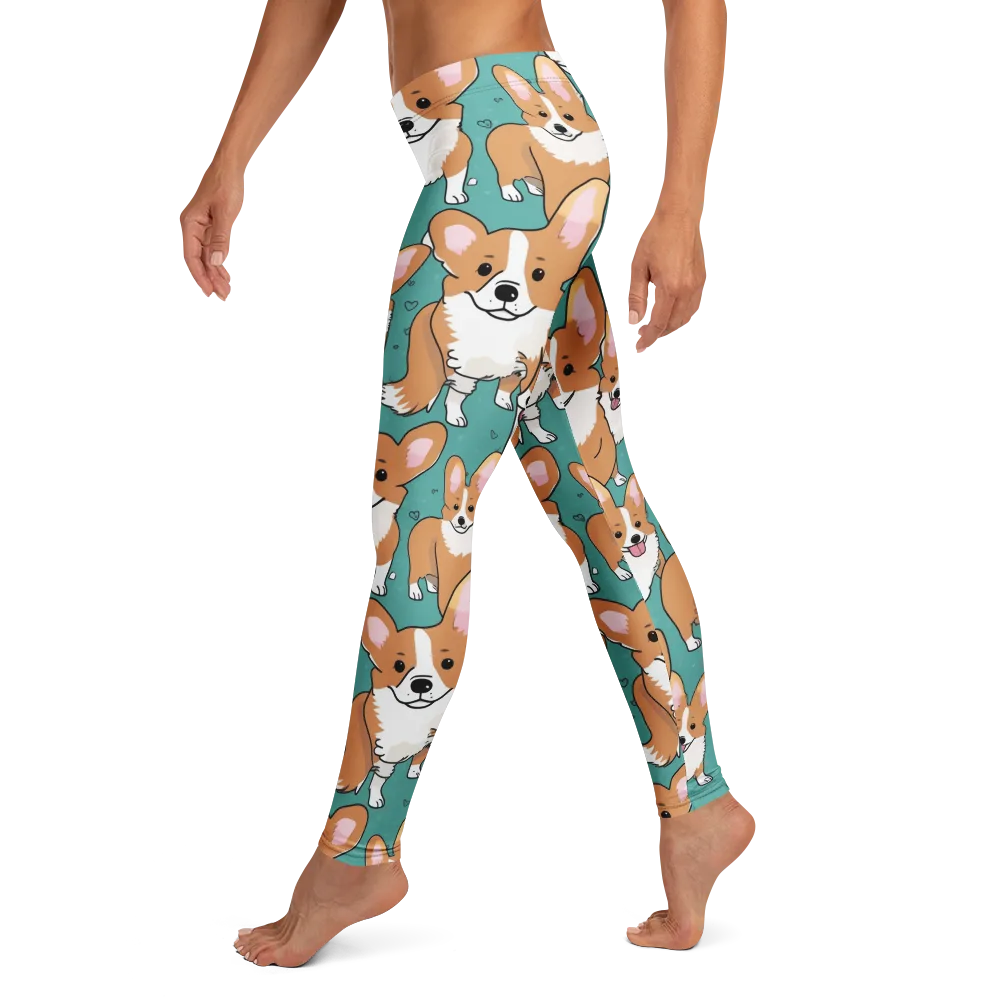Corgi Carnival on Leggings — Left