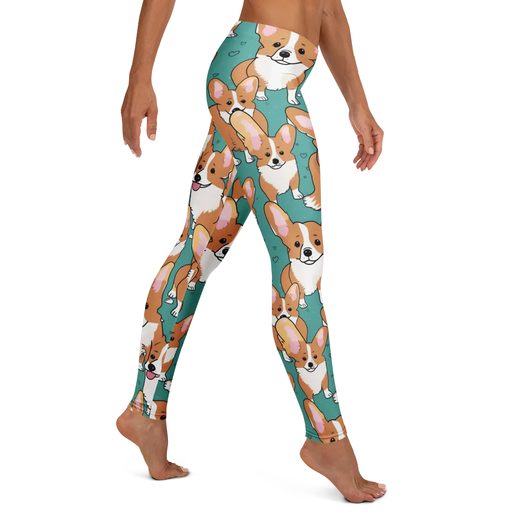 Corgi Carnival on Leggings — Right