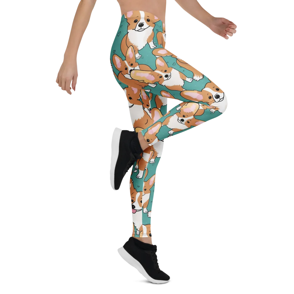 Corgi Carnival on Leggings — Right
