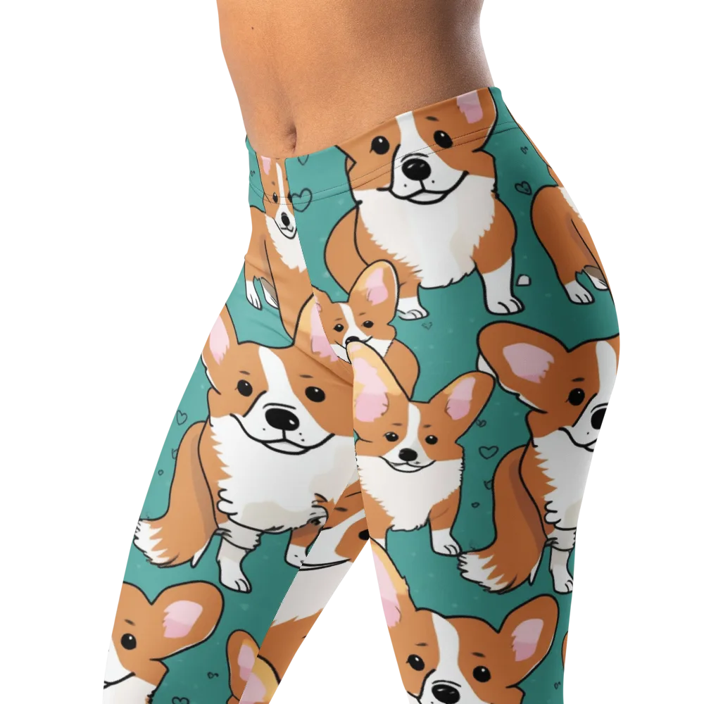 Corgi Carnival on Leggings — Left Front
