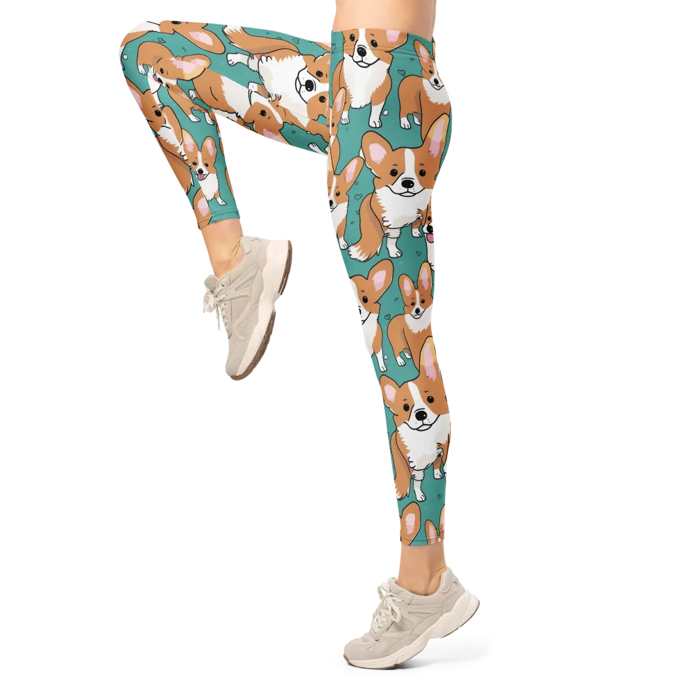 Corgi Carnival on Leggings — Left