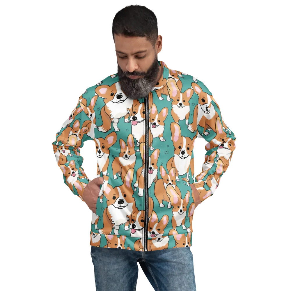 Corgi Carnival on Bomber Jacket — Front