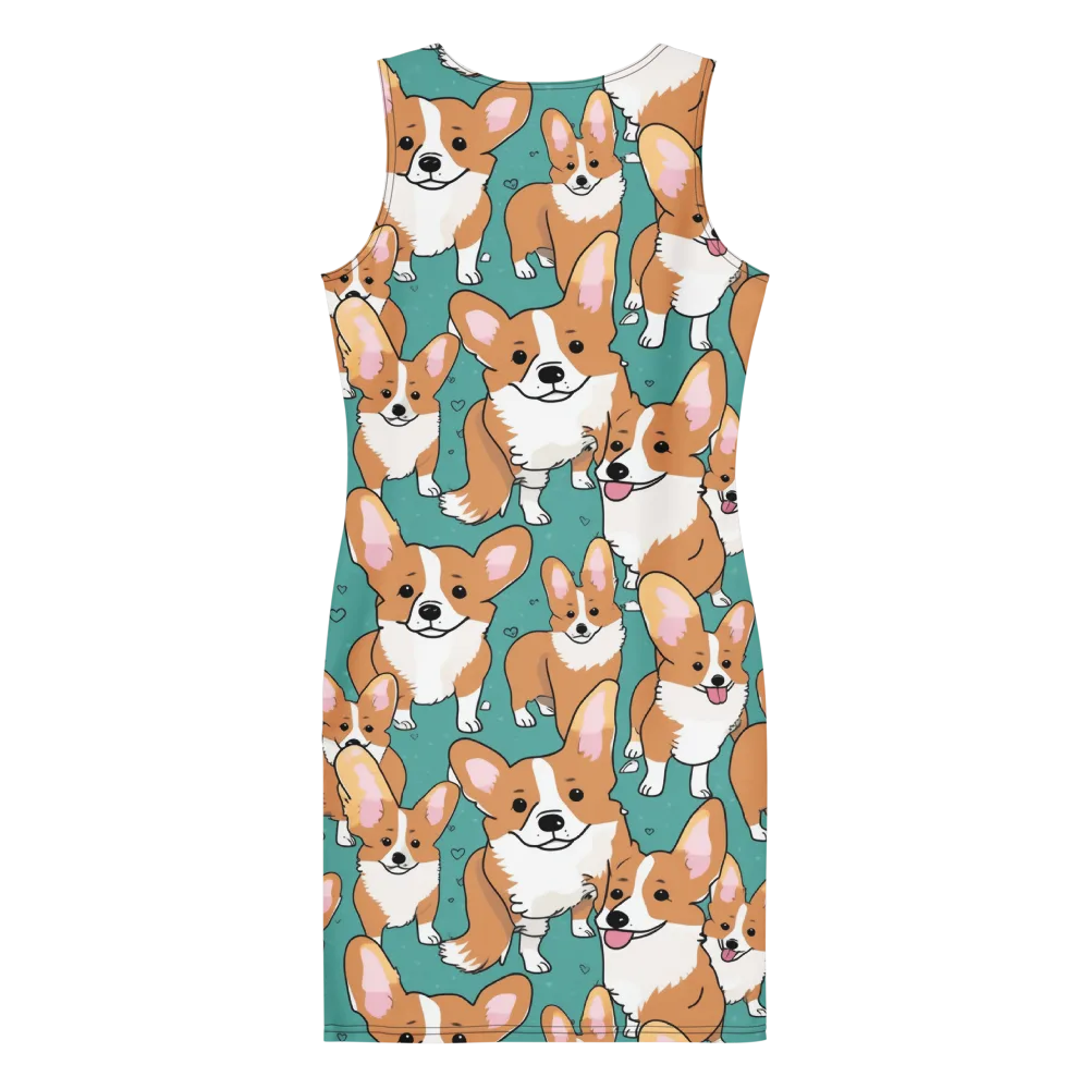 Corgi Carnival on Bodycon Dress — Back