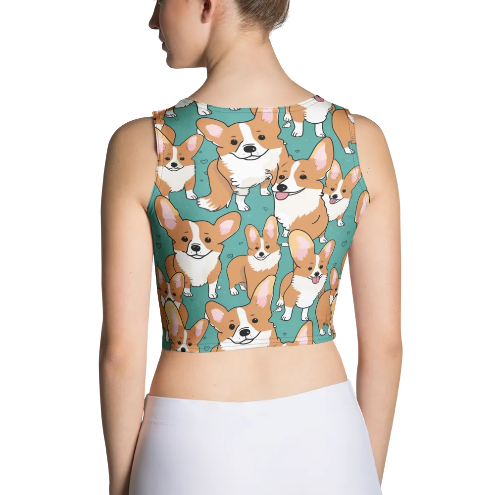 Corgi Carnival on Crop Top — Back