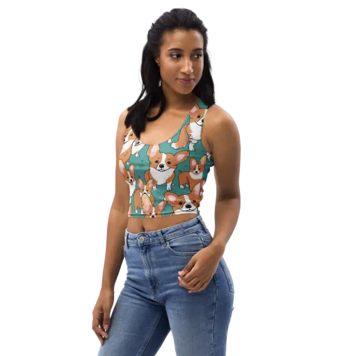 Corgi Carnival on a Crop Top