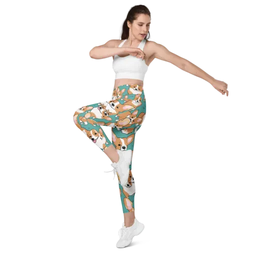 Corgi Carnival on a Leggings with Pockets