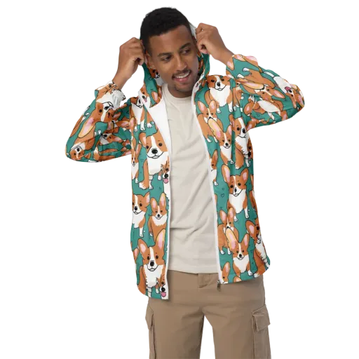 Corgi Carnival on a Men's Windbreaker