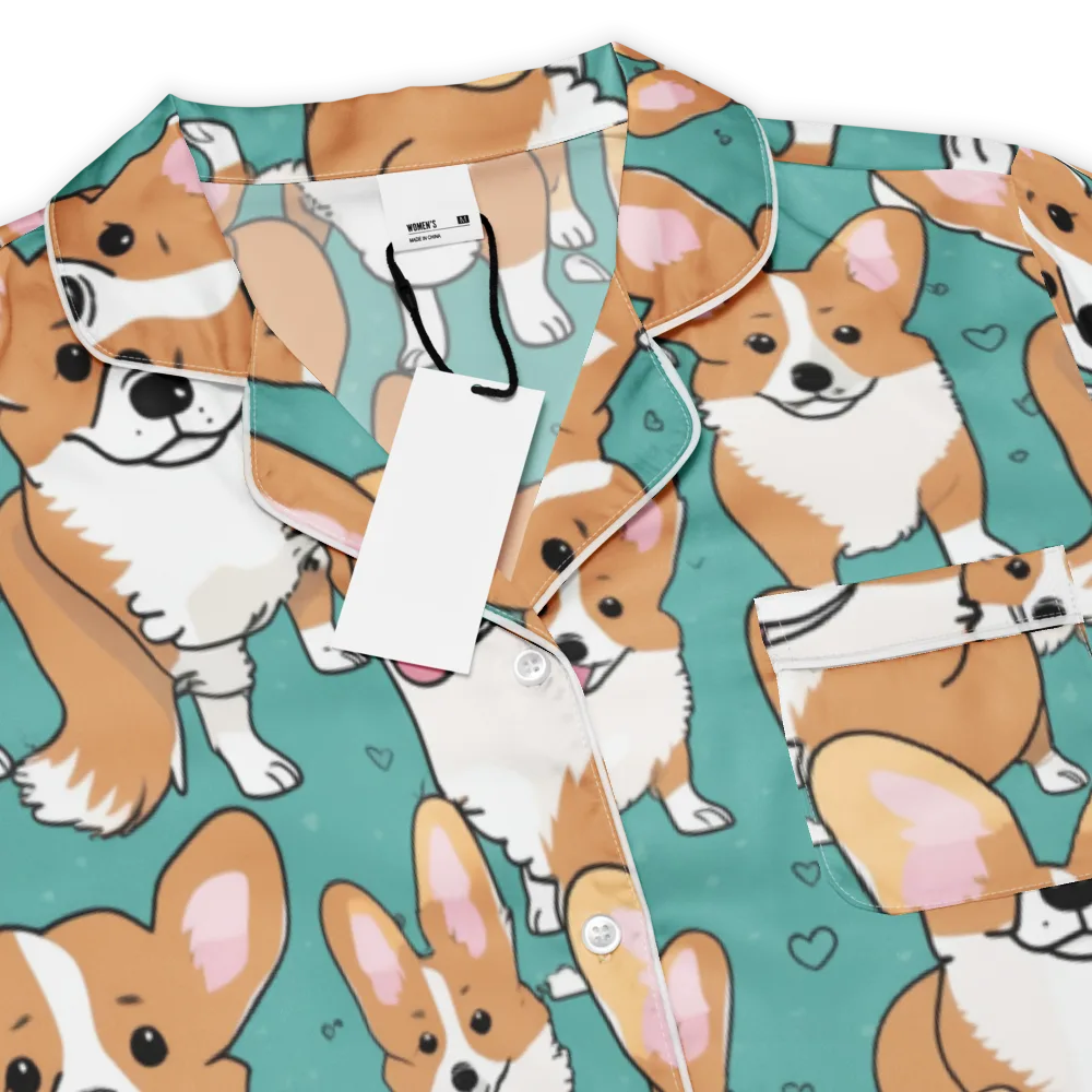 Corgi Carnival on Women's Short Sleeve Pajama Top — Product details
