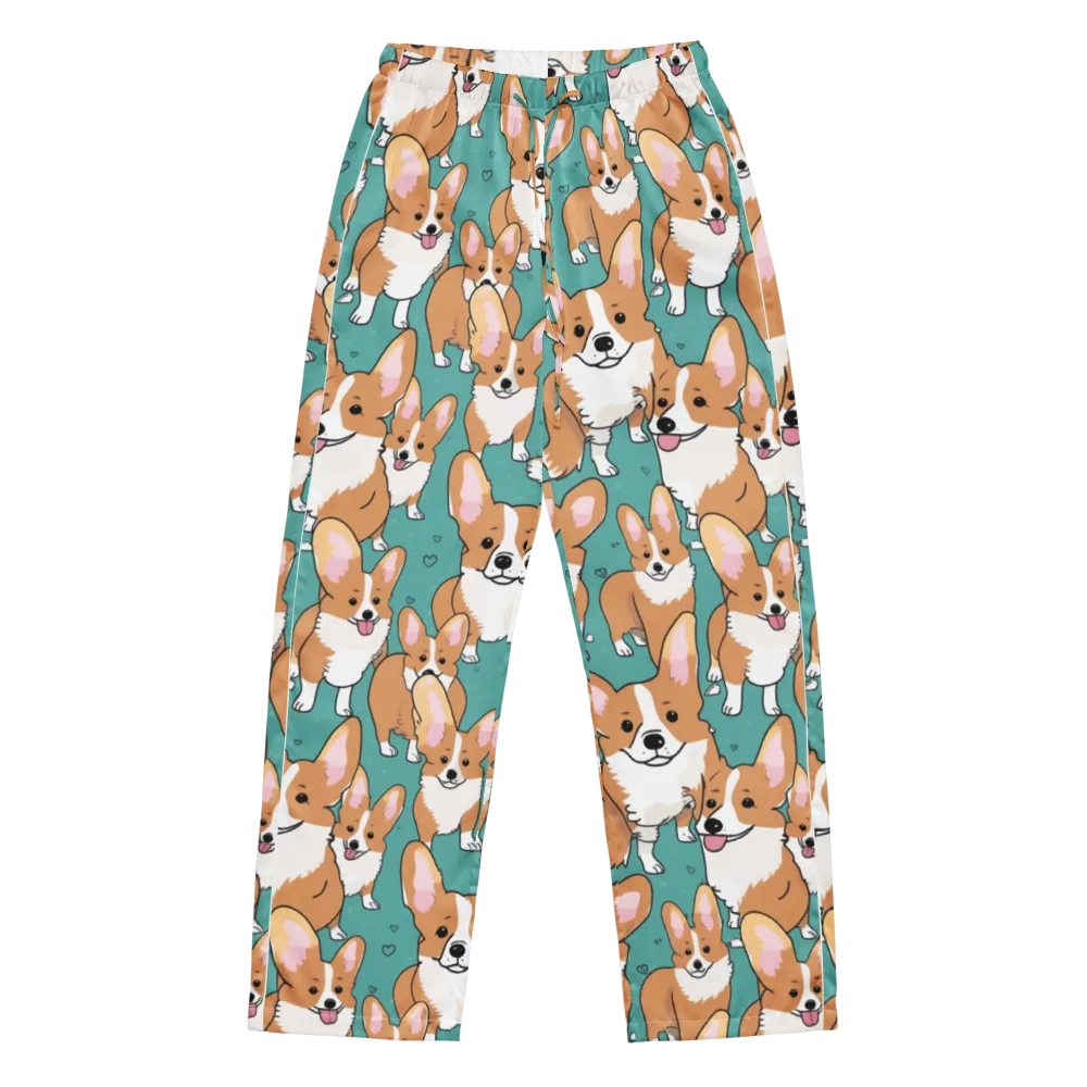 Corgi Carnival on Women's Pajama Pants — Front