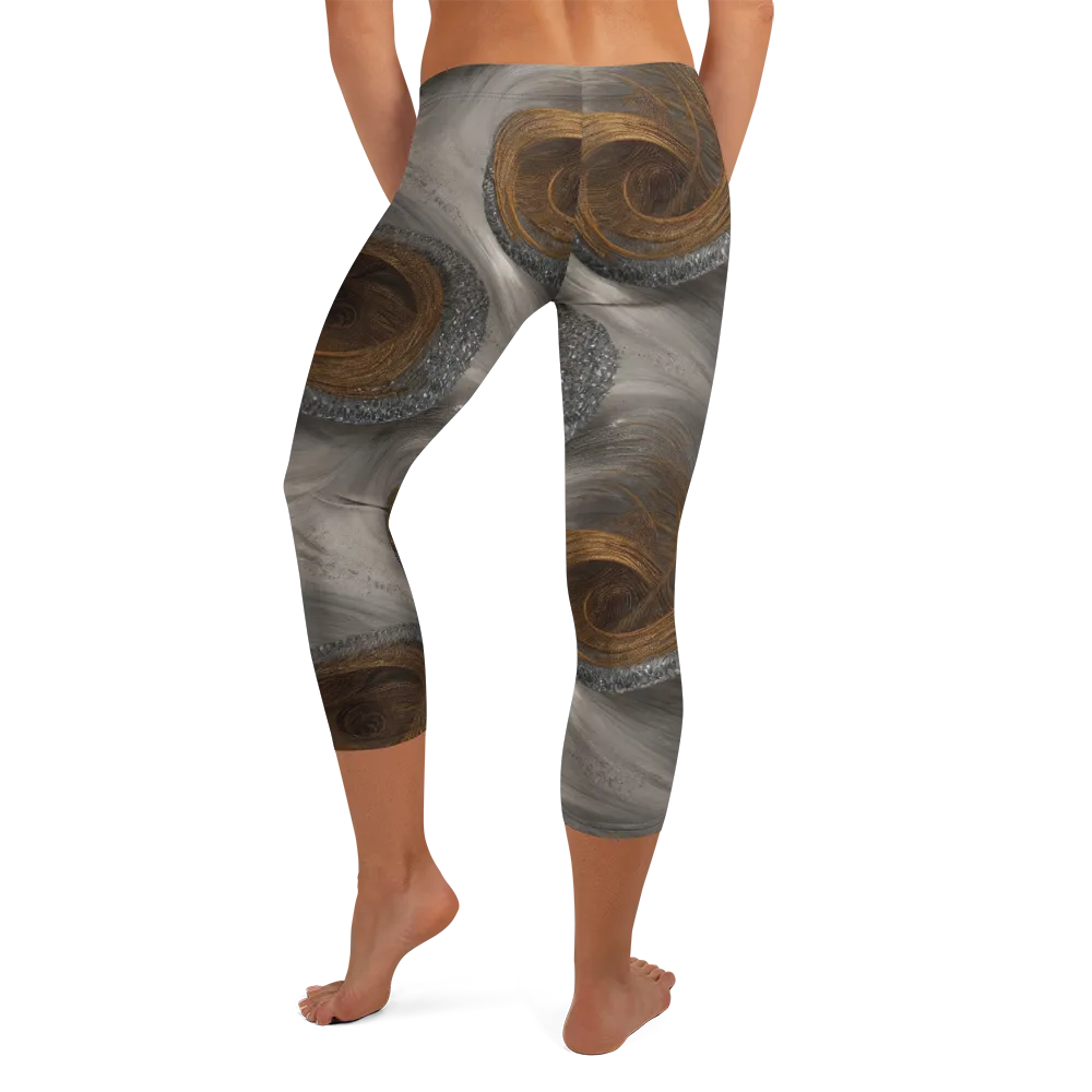 Bronze Gyre on Capri Leggings — Back