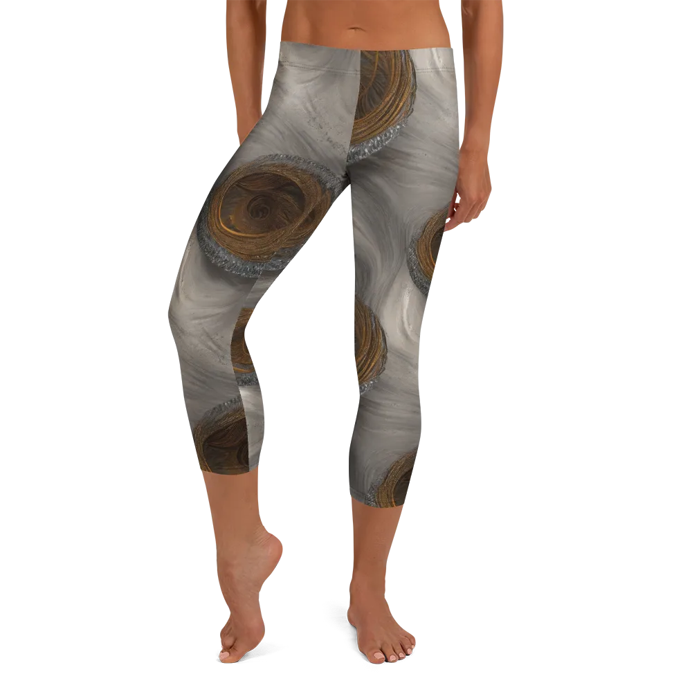 Bronze Gyre on Capri Leggings — Front