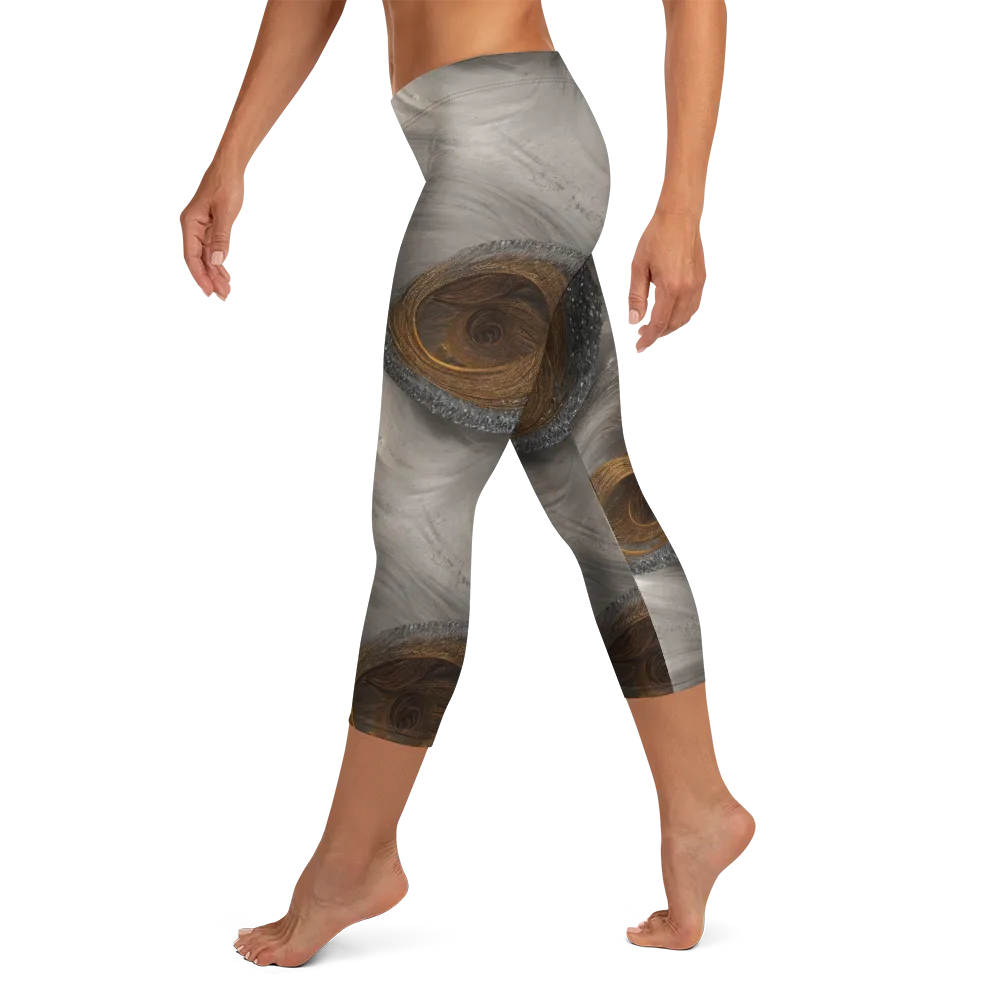 Bronze Gyre on Capri Leggings — Left