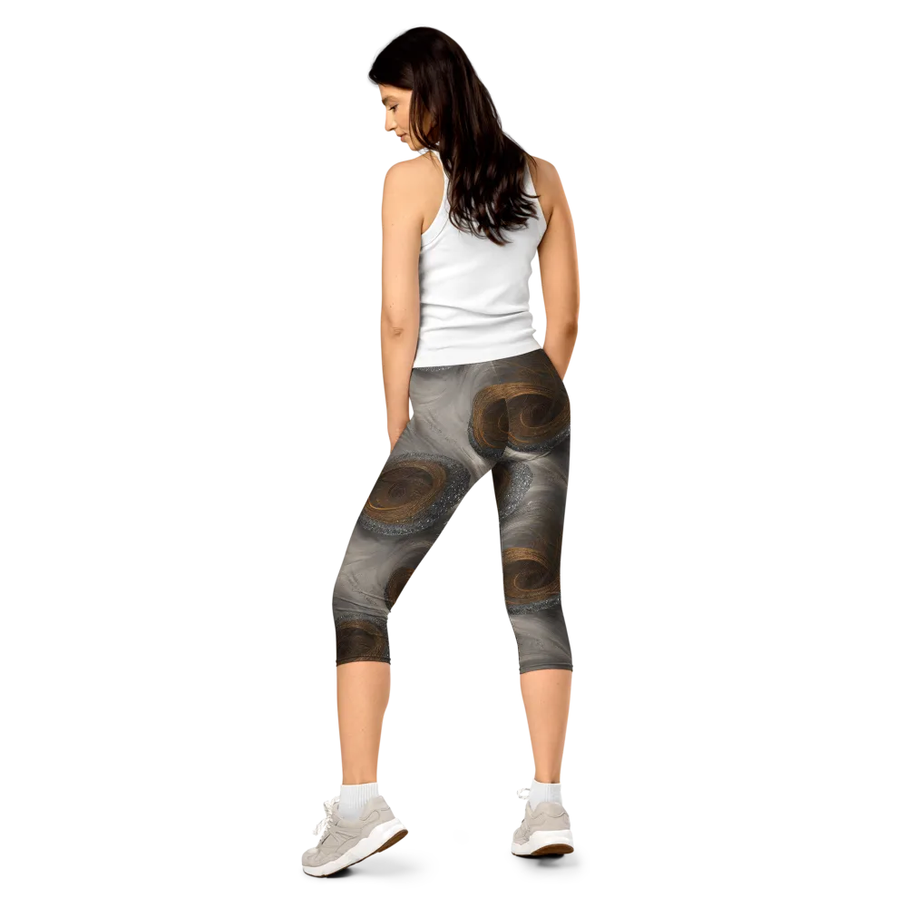 Bronze Gyre on Capri Leggings — Back