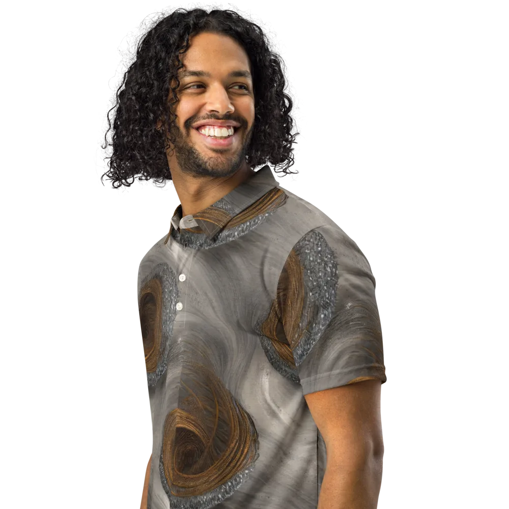 Bronze Gyre on Men's Slim Fit Polo Shirt — Left Front