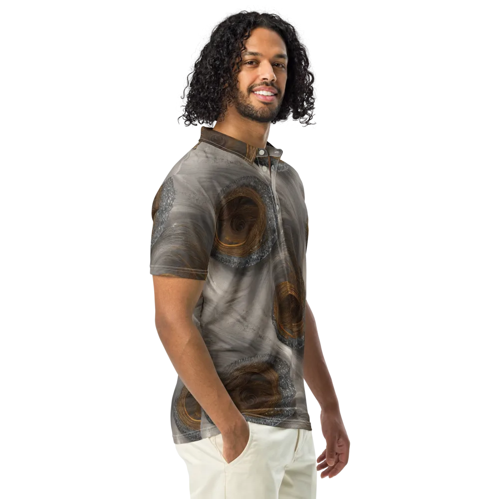Bronze Gyre on Men's Slim Fit Polo Shirt — Right Front