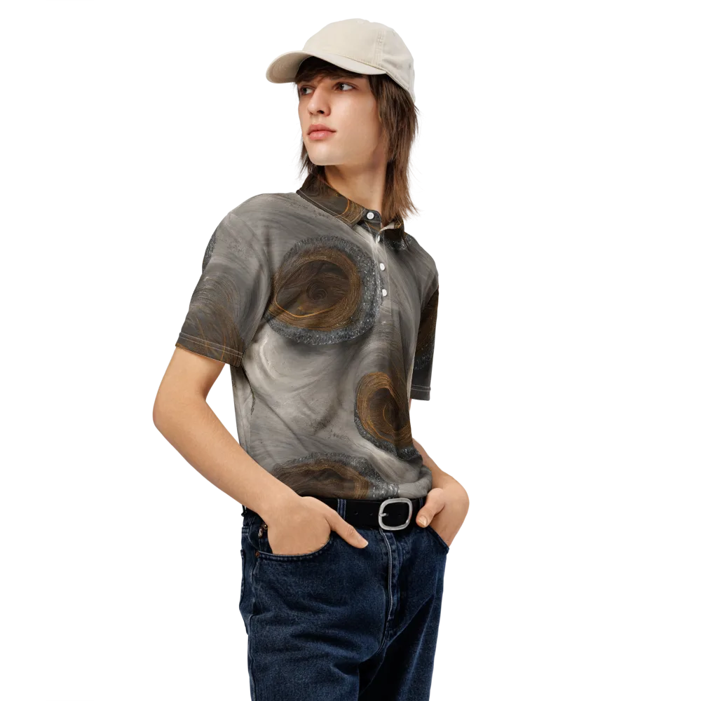 Bronze Gyre on Men's Slim Fit Polo Shirt — Right Front